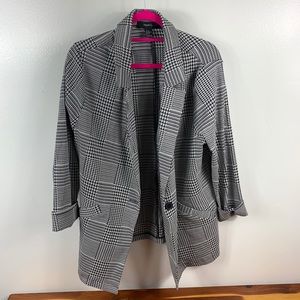 Forever 21 Plus Blazer Black/White houndstooth 2x